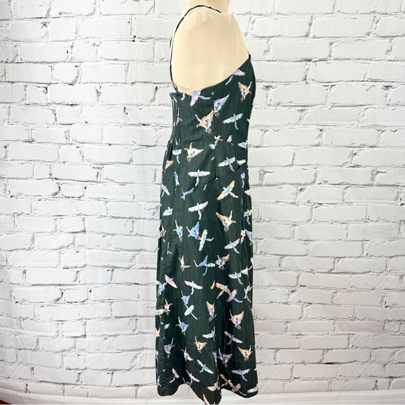 Free People Sunshine Of Your Love Midi Dress Bird Gray Women’s 8 Summer Tropical - Picture 5 of 15